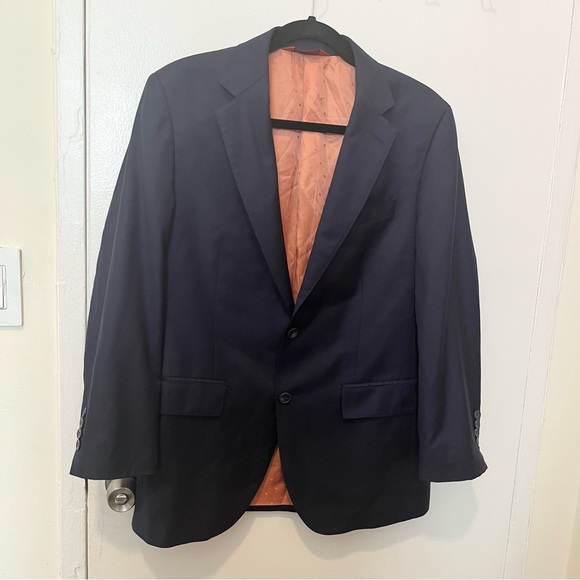 BARONI Prive Super 150s wool suiting blazer jacket bavy blue 40/34R - Picture 2 of 13